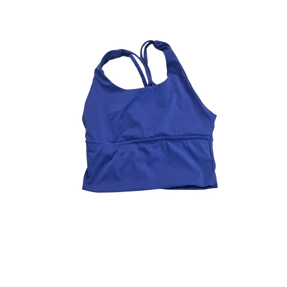 Blue Longline Sports Bra Women’s XS (estimated) Racerback Athletic Workout Top